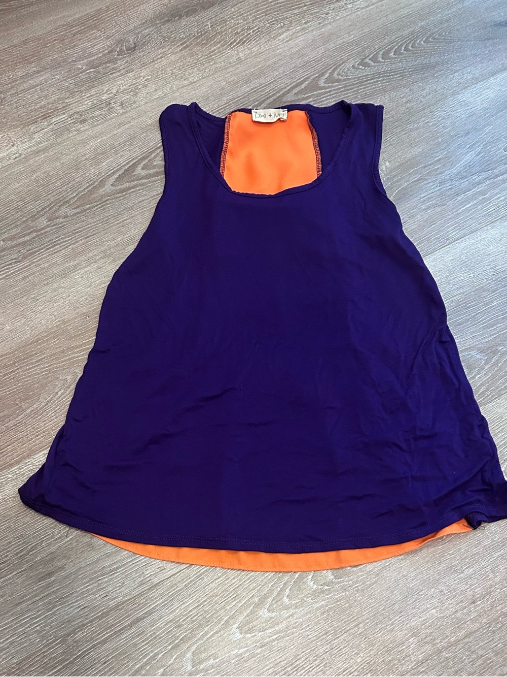 Purple and Orange Sleeveless Layered Tank Top